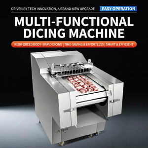 Machine à découper la viande en acier inoxydable, épaisseur réglable, semi-automatique, pour couper le bœuf en cubes, processeur de poisson congelé - Product Image 3
