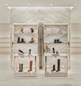 Mostrador de Exhibición para Zapatos de Acero Inoxidable con Iluminación LED para Centro Comercial - Product Image 1