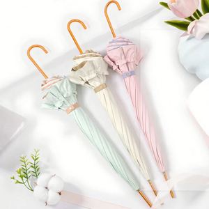 Elegant With Lace Trim Ladies Parasol Sunshade Automatic <b>Windproof</b> Dome Shape <b>Umbrella</b> Promotion Gift Comfort - Product Image 3