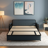 Modernes funktionelles Schlafs ofa aus blauem Holz gewebe mit Aufbewahrung swand Doppelbett Schlafs ofa Sperma bett Faltbare Couch Wohnzimmer Sofas