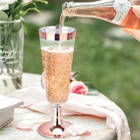 150ML jetable Transparent rouge Win Champagne gobelet tasse Rose or crème glacée classique Design créatif tasse de Style personnalisé