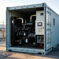 Système d'alimentation modulaire en conteneurs intégrant le stockage de batteries solaires et le contrôle des générateurs diesel pour les sites éloignés
