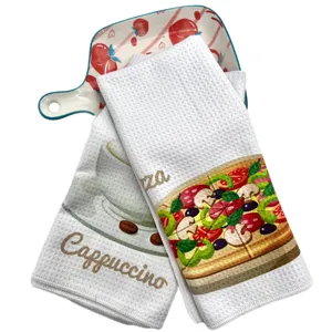 Microfibre custom tea towels wholesale sublimation kitchen towel peppertree tea towel