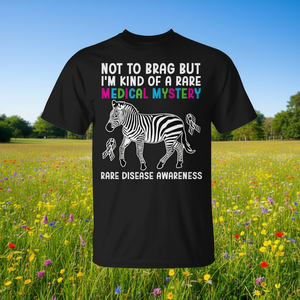 Camiseta para concienciación sobre enfermedades raras para niños, diseño moderno, estampado de cebra, misterio médico - Product Image 3