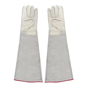 Gants de sécurité en cuir, texture lisse, résistants à l'abrasion, antidérapants, manchette droite, usage général - Product Image 5