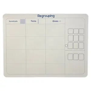 NERS Both Sides Reusable Math 12" X 9" Dry Erase Place Value Whiteboard