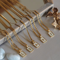 Chaîne Qiuhan en or 18 carats plaqué/ chaîne gourmette/ chaîne figaro/ chaîne en corde/ chaîne en trombone/ chaîne serpent