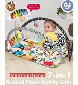 <span class=keywords><strong>Tapis</strong></span> d'Éveil Multifonctionnel 7 en 1 Siège Bébé Piano à Pédales Jouets Éducatifs pour Bébés <span class=keywords><strong>Tapis</strong></span> de Gym d'Éveil Précoce - Product Image 2