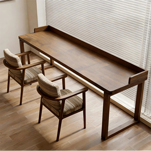 โต๊ะคอมพิวเตอร์ไม้เนื้อแข็งทรงสี่เหลี่ยมผืนผ้าทันสมัย สำหรับใช้ในบ้านและสำนักงาน มีหลายขนาด ติดผนัง ปรับระดับได้ เป็นมิตรกับสิ่งแวดล้อม - Product Image 1