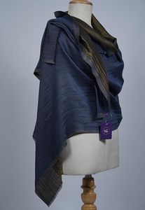 Premium Women Zari Reversible Stole Soft Dual Tone Designer <b>Shawl</b> <b>Wrap</b> Luxury Elegant Fashion Accessories for Boutique - Product Image 2