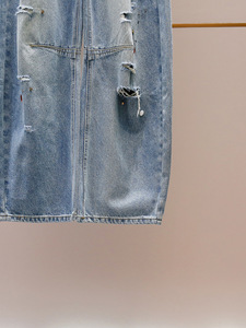 Jeans a gamba larga a vita alta da donna, stile casual alla moda, sottili, estivi, nuovo modello, effetto snellente, con strappi, a gamba dritta - Product Image 5