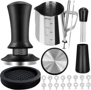 Set di <span class=keywords><strong>22</strong></span> Accessori per Caffè Espresso con Tamper da 51/53/58mm, Strumento WDT, Brocca per Montare il Latte e Penna per Latte Art per Barista - Product Image 1
