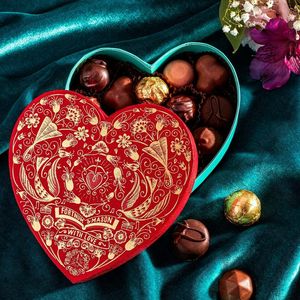 Tùy chỉnh các loại người sành ăn sô cô la bao bì Kraft hộp các tông màu đỏ hình trái tim Ngày Valentine Hộp quà tặng sang trọng - Product Image 3