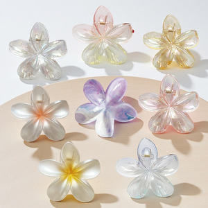 Frangipani Hair Clip Spring Clip Pearl Colored Macarons Daily Use High Quality Hair Accessories - Product Image 2