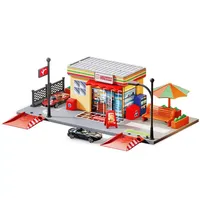 Jouet de station-service en alliage pour enfants, jouet d'assemblage de voiture, station-service simulée pour enfants