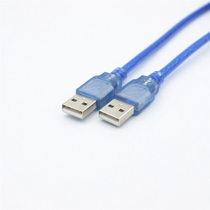 <b>USB</b> 2.0 male-<b>to</b>-male data <b>cable</b>, 1.5M, pure copper, <b>USB</b> AM <b>to</b> AM copy <b>cable</b>, <b>USB</b> 2.0 transparent blue. - Product Image 2