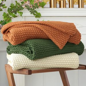 <strong>Brown</strong> <strong>Throw</strong> Blanket for Cozy Cable Knit <strong>Throw</strong> for Bed Sofa Living Room Lightweight Decorative Farmhouse Christmas Blanket - Product Image 3