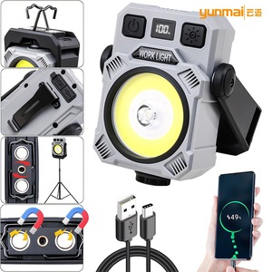 Lampe de travail LED avec crochet, clip magnétique, rechargeable, portable, pour le camping en plein air, éclairage rotatif à 360 degrés pour la randonnée et la recherche - Product Image 3
