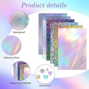 2024 nuevo papel de diamante láser holográfico caliente personalizado una variedad de patrones papel láser - Product Image 3