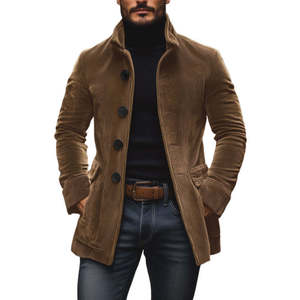 Chaqueta Bomber de Color Sólido con Botones y Bolsillos Estilo Urbano para <span class=keywords><strong>Hombre</strong></span>, Colección Primavera-Otoño 2025, Inspirada en la Moda Urbana Europea y <span class=keywords><strong>Americana</strong></span> - Product Image 3