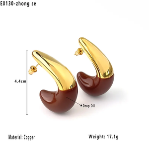 ต่างหูทรงหยดน้ำคลาสสิก อะคริลิกผสมสังกะสีชุบทอง 14K สำหรับผู้หญิง เหมาะสำหรับใส่ทำงาน ช้อปปิ้ง ท่องเที่ยว และงานสังสรรค์ - Product Image 1