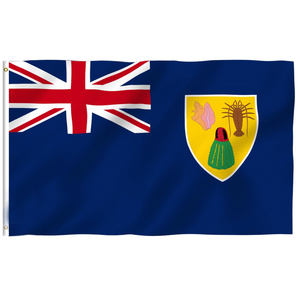 <span class=keywords><strong>Drapeau</strong></span> des îles Turquie et Caïcos 3x5 pieds, double couture, polyester avec œillets en laiton, 3 x 5 pieds - Product Image 1