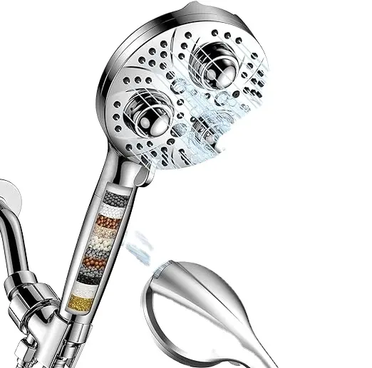 10-mode Filter Handheld Shower Head for Dry Skin   Hair with Removable High Pressure Filter Nozzle to Clean Tile  Tub Pets