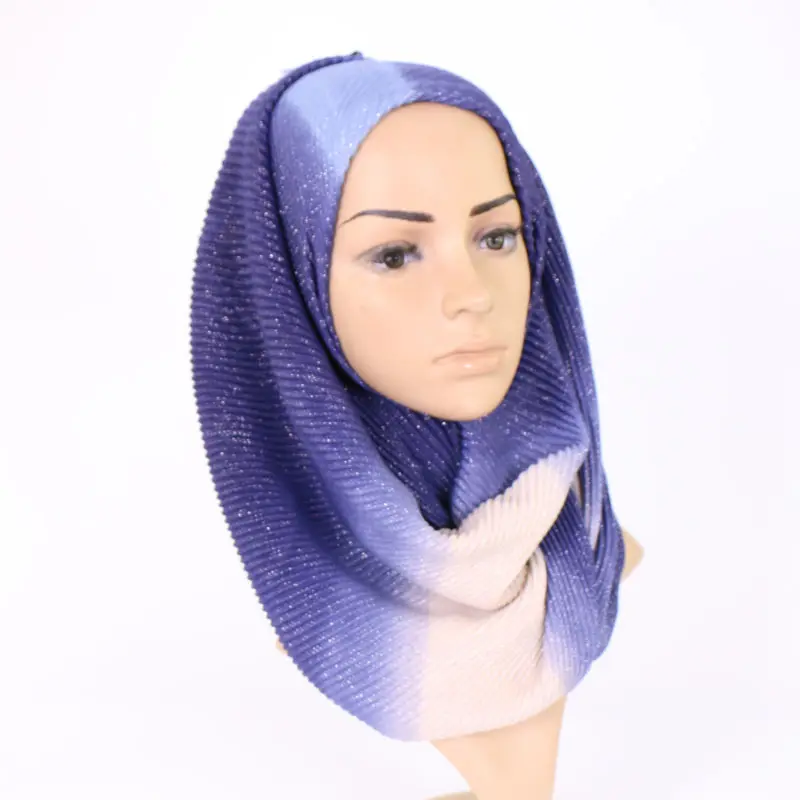 Jersey arrugado de color dorado para mujer, pañuelo para la cabeza con chal, Hijab musulmán, para otoño e invierno, 2020