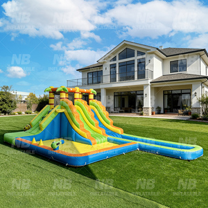 Oxford Fabric Inflatable Bouncer Jumping <b>Slide</b> Home Use House With Castle for Kids Coconut House Oxford Fabric Inflatable - Product Image 4