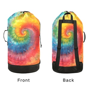 Sacs à dos de rangement pliables grande capacité, résistants à l'eau, avec imprimé tie-dye personnalisé, design tendance style hawaïen, pour la maison - Product Image 4