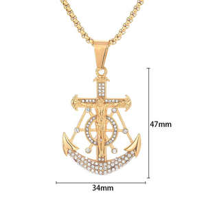 Pendentif Symbole USD Hip Hop 2026 pour Hommes, Plaqué Or 18K, Anti-ternissement, Zircon Sertis, Acier Inoxydable PVD Étanche - Product Image 1