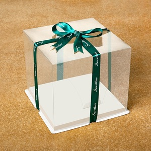 Emballage de boîte à gâteau personnalisée pour anniversaire, boîte à gâteau en plastique à 2 <span class=keywords><strong>couches</strong></span> de 8 pouces, boîte transparente deux en 1 - Product Image 5