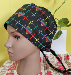 Gorros Quirúrgicos Médicos con Forro de Satén, Logotipo Personalizado, Lazos en Forma de Corazón, Unisex, con Botones para Uso Hospitalario - Product Image 1