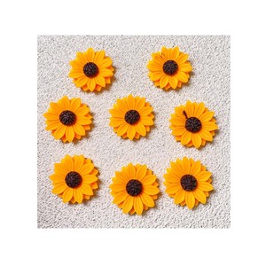 Cabujones de Resina Acrílica de Girasol de 24MM, Planos, Marrones, Florales, Pequeños, Kawaii, Adornos Sueltos para Proyectos DIY - Product Image 6
