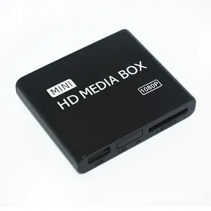 Mini lecteur multimédia HDD MKV H.264 RMVB Full HD 1080P avec lecteur de carte USB/SD hôte noir