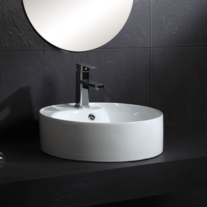 Lavabo de salle de bain en céramique rond de <span class=keywords><strong>petite</strong></span> taille, fait main, qualité commerciale supérieure, pour comptoir - Product Image 3