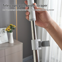 Nettoyeur de vitres portable, durable, écologique, en plastique et acier inoxydable, nouveau design, manche télescopique longue portée, grattoir double usage