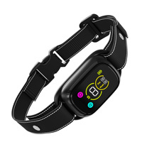 Wiederaufladbares Schwarzes Plastik IPX7 Wasserdichtes Hunde-Antibell-Halsband 3 Modi (Piepton/Vibration/Schock) Trainingshalsband 180 Tage Standby