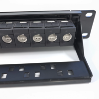 CAT5E 24 Port 19 Inch 1U RJ45 UTP Modular Patch Panel dengan 24 Buah Jack Keystone CAT5e untuk Sistem Kabel Jaringan