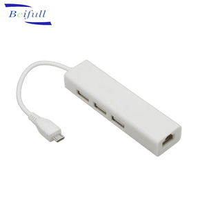 Unidad libre Micro <span class=keywords><strong>Usb</strong></span> a red LAN Adaptador <span class=keywords><strong>Ethernet</strong></span> RJ45 con 3 puertos 10/100M <span class=keywords><strong>USB</strong></span> 2,0 3,0 <span class=keywords><strong>Hub</strong></span> - Product Image 4