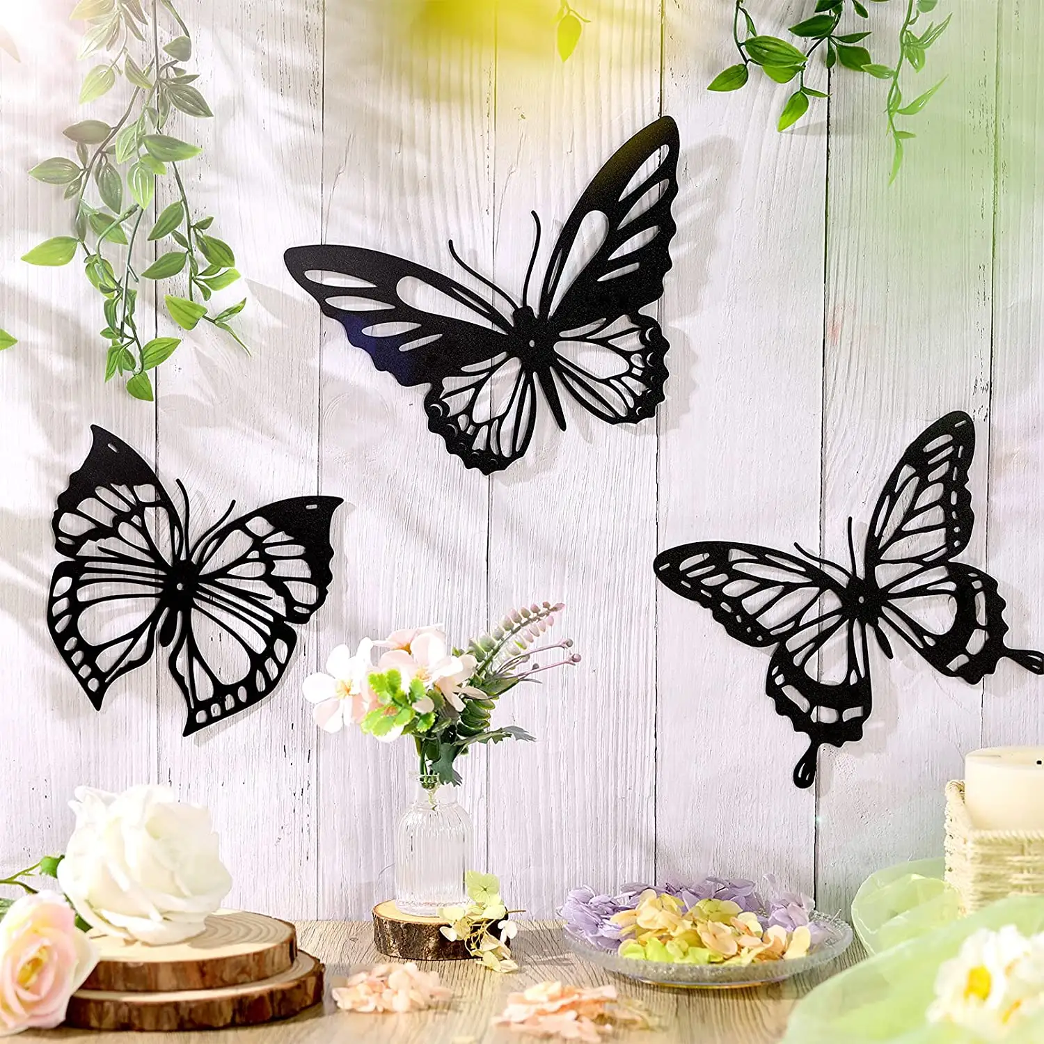 Metal Wall Decor Black Butterfly Metal Wall Art Hanging Wall Decor For Modern Farmhouse Rustic Easter Decorative Animal 1.2mm