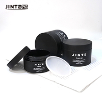 Pots cosmétiques plats en PETG noir mat, vides, 1 oz, 2 oz, 3,4 oz, 100 ml, pour cire et gel pour hommes – Vente chaude
