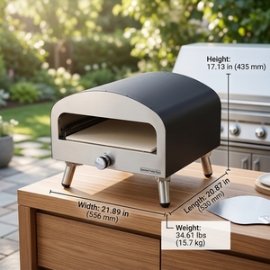 Four à pizza au propane <span class=keywords><strong>en</strong></span> acier inoxydable de 20 pouces, appareil à pizza au gaz portable pour le camping, les rassemblements <span class=keywords><strong>en</strong></span> plein air et les barbecues - Product Image 1