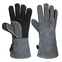 Gants de barbecue en cuir de vachette résistants à la chaleur à haute température à 500 degrés avec une excellente isolation pour la cuisson et les grillades