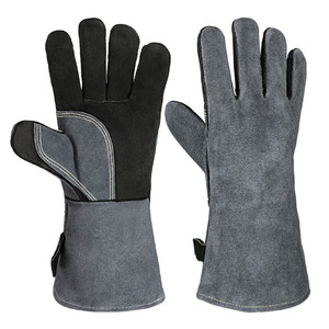 Gants de <span class=keywords><strong>barbecue</strong></span> en cuir de vachette résistants à la <span class=keywords><strong>chaleur</strong></span> à haute température à 500 degrés avec une excellente isolation pour la cuisson et les grillades - Product Image 3