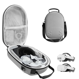 Étui de transport rigide en EVA pour casque VR <span class=keywords><strong>Oculus</strong></span> Meta Quest 3/3S, <span class=keywords><strong>sangle</strong></span> <span class=keywords><strong>Elite</strong></span> et accessoires de manette tactile, sac de rangement de voyage - Product Image 1