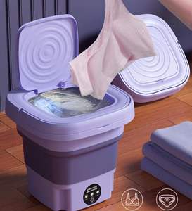 8L Portable Washing <b>Mini</b> Foldable Sock Underwear Panties Retractable Household Washing Machine With Spinning Dry Washing Machine - Product Image 6