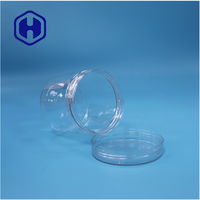 Pot en plastique PET de qualité alimentaire transparent de forme ronde, facile à ouvrir, avec un joint étanche pour les épices, les noix, les bonbons et les collations - Sans BPA