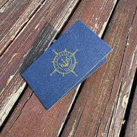 Passeport personnalisé de luxe Carte d'invitation de mariage Plié Design bleu marine pour des célébrations élégantes