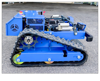 Robot tondeuse sans fil diesel 4 temps télécommandé pour jardinage et agriculture tout-terrain avec bac de ramassage